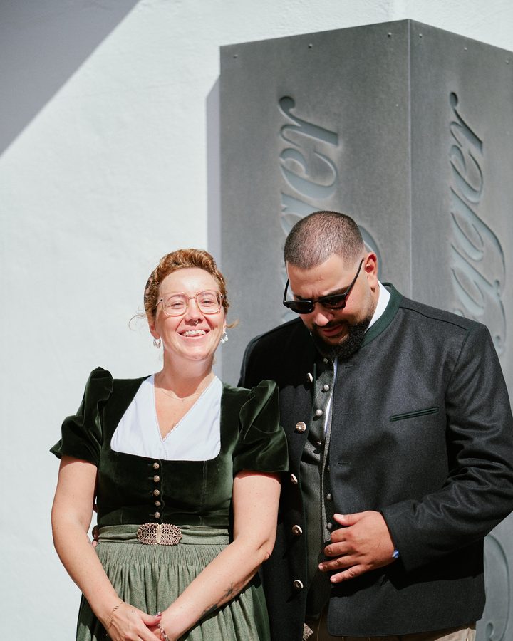 Franziska with the PSA founder at the Grasegger sign